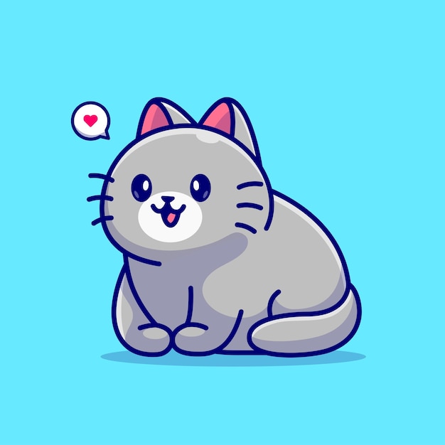 Schattige kat zittend Cartoon vector pictogram illustratie dier natuur pictogram concept geïsoleerd Premium plat