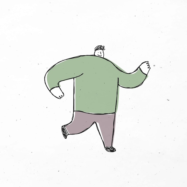 Schattige lopende man doodle pictogram