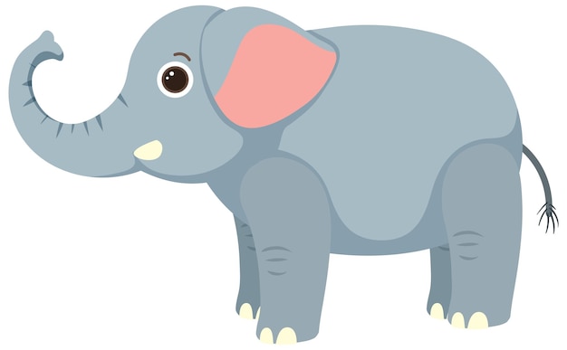 Schattige olifant in platte cartoonstijl