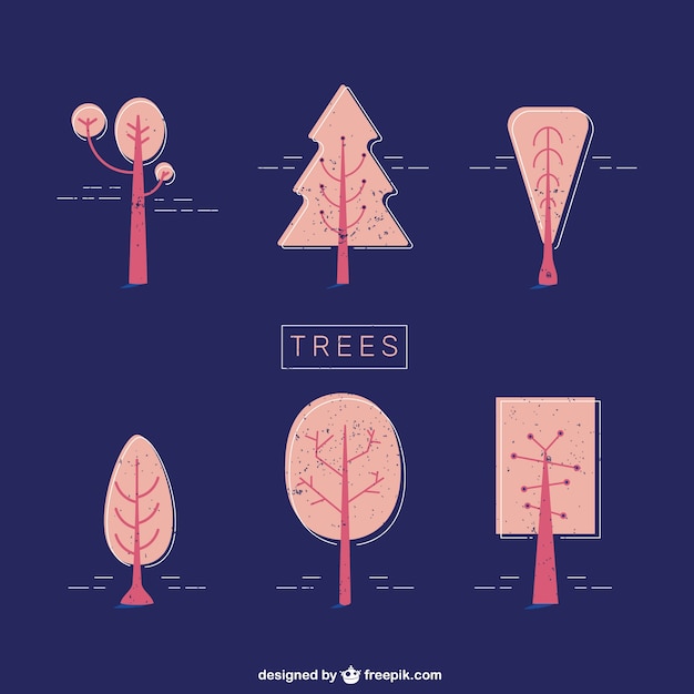 Gratis vector schattige pinky bomen