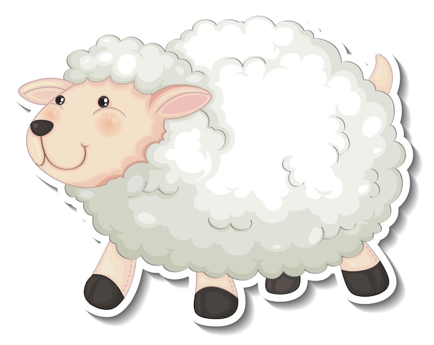 Schattige schapen dier cartoon sticker