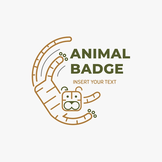 Schattige tijger badge sjabloon vector