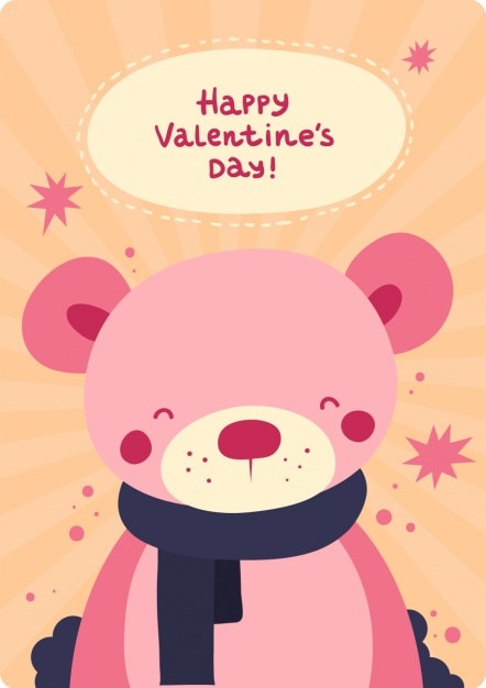 Schattige Valentijnsdag beer dagkaart