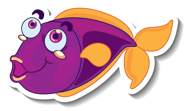 Schattige vis zee dier cartoon sticker