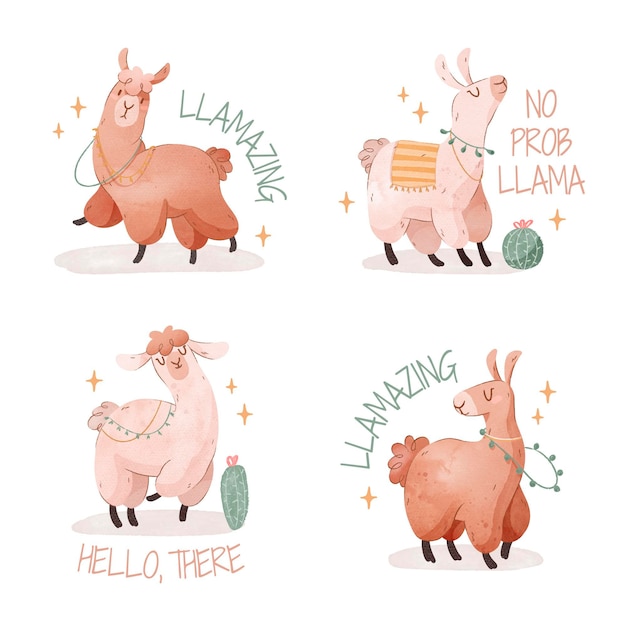 Schattige wilde lama illustratie