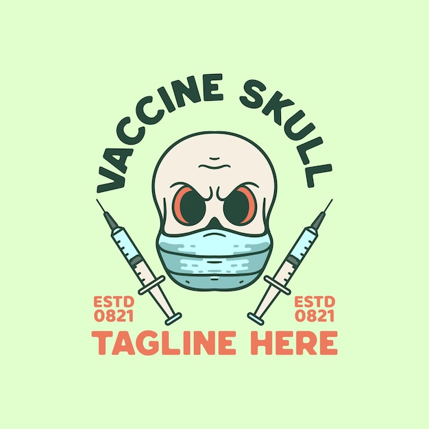 Schedelvaccin illustratie vintage design t-shirt