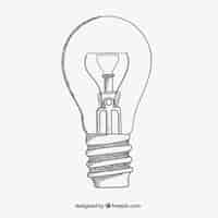 Gratis vector schetsmatig gloeilamp