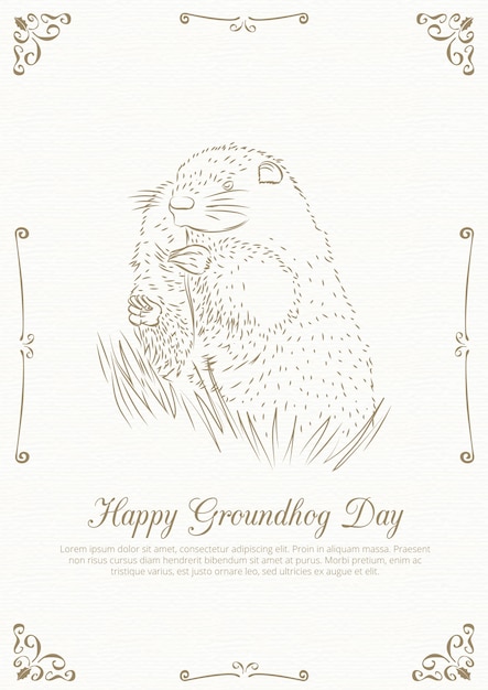 Schetsmatig happy groundhog dagkaart