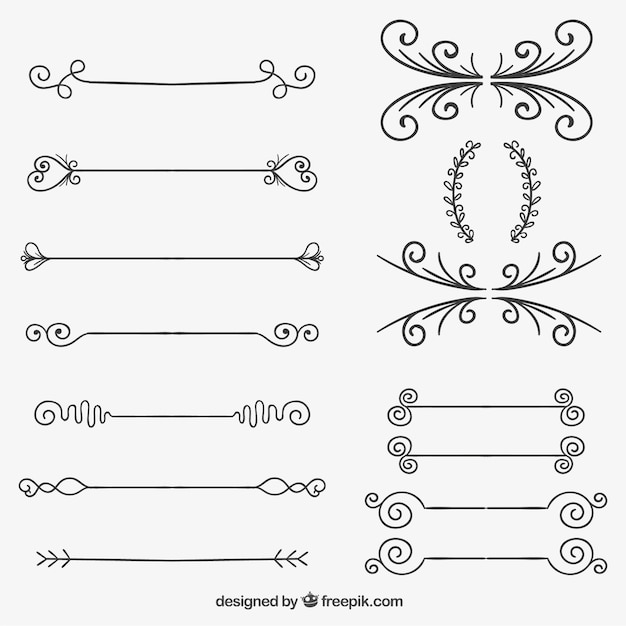 Gratis vector schetsmatig ornamenten