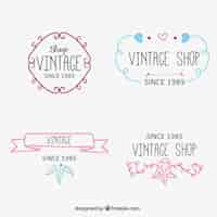 Gratis vector schetsmatig vintage winkel logo