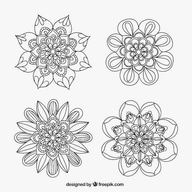 Schetst bloemenornamenten