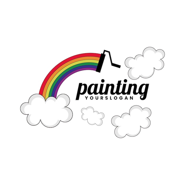 Schilderij regenboog logo ontwerp
