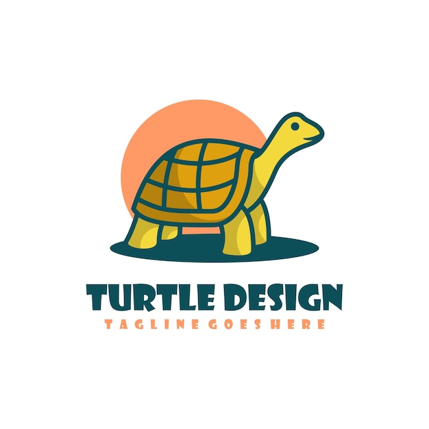 Gratis vector schildpad ontwerp mascotte logo ontwerp