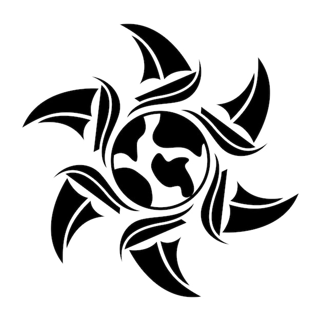 Gratis vector schip en aarde pictogram logo ontwerp