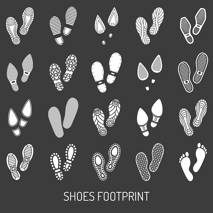 Gratis Vector schoenen voetafdruk ingesteld