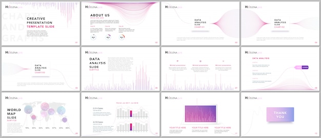Schone en minimale presentatiesjablonen. zakelijke infographic. brochure cover vector ontwerp. presentatie dia's