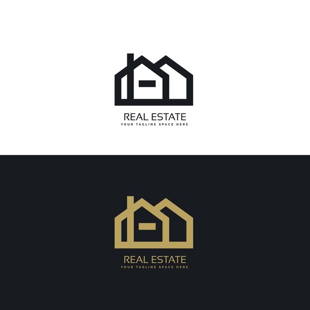 schone lijn stijl onroerend goed logo design concept