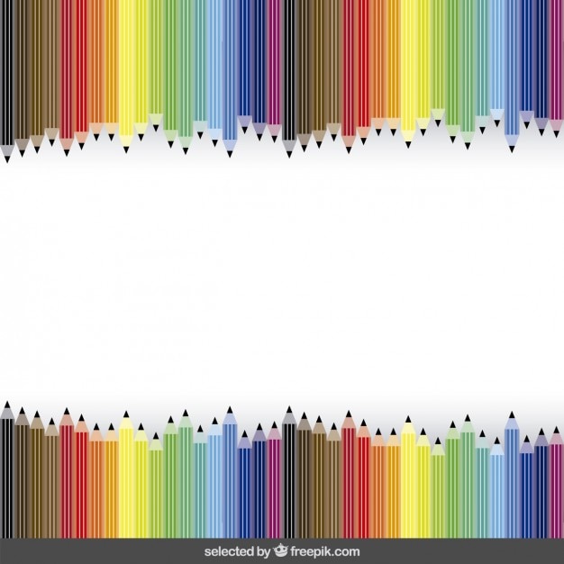 Gratis vector school achtergrond met kleurrijke kleurpotloden