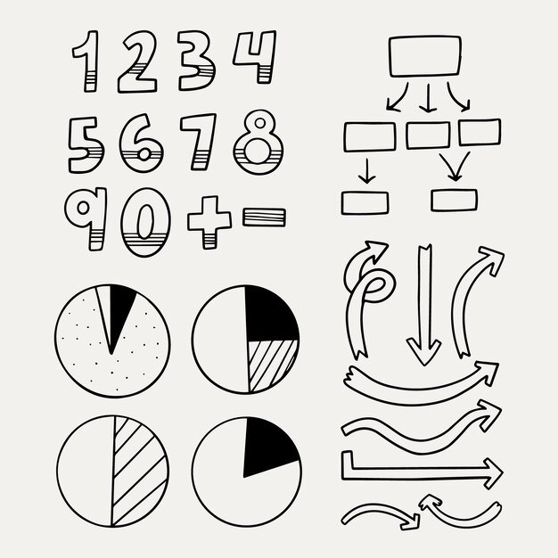 School infographic elementen hand getrokken