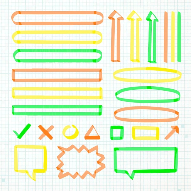 School infographic elementen met kleurrijke markeringen instellen