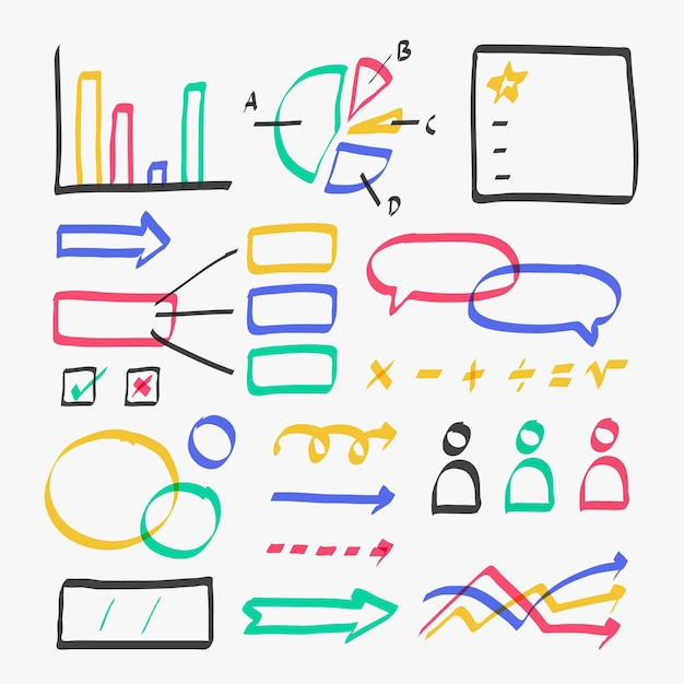 School infographic elementen met kleurrijke markeringen