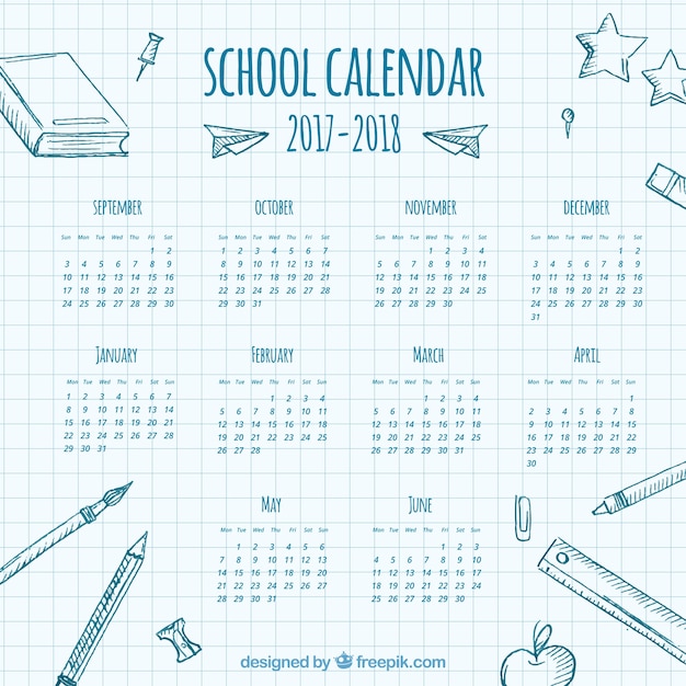 School kalender op een notitieboekje