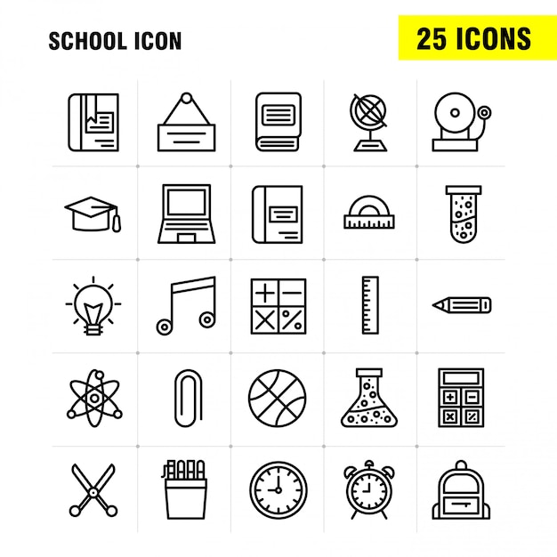 School pictogram lijn pictogram