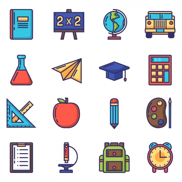 Gratis vector school pictogrammen collectie