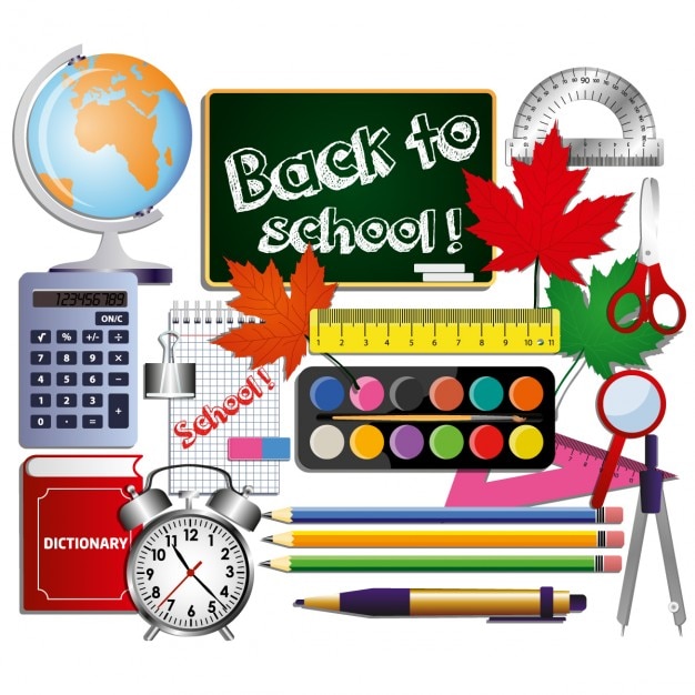 Gratis vector school set achtergrond