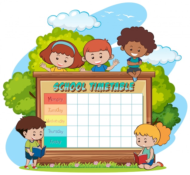 Gratis vector school tijdschema sjabloon