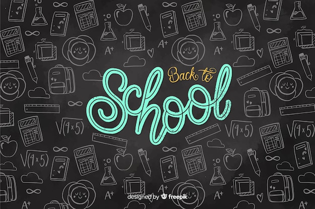 Gratis vector schoolbord terug naar school achtergrond