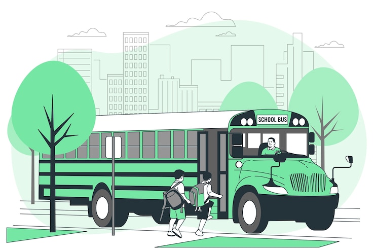 Gratis Vector schoolbus concept illustratie