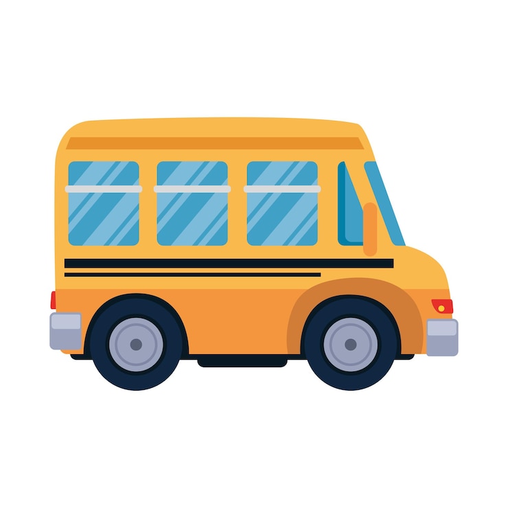 Gratis Vector schoolbus voor geïsoleerde leerlingen