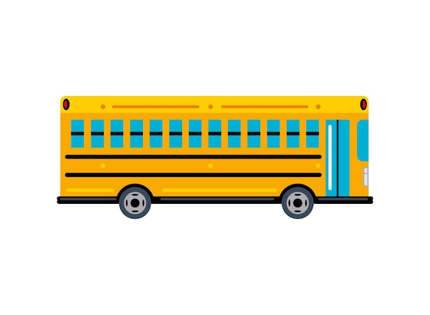 Gratis vector schoolbus zijweergave geïsoleerd