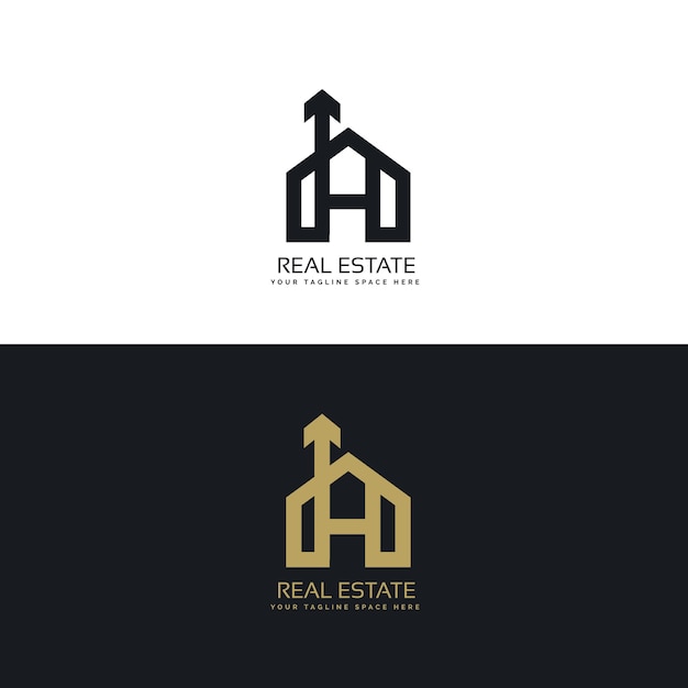 schoon huis logo conceptontwerp met pijl symbool