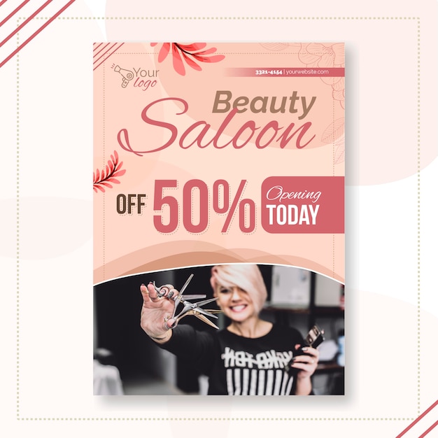 Gratis vector schoonheidssalon folder sjabloon