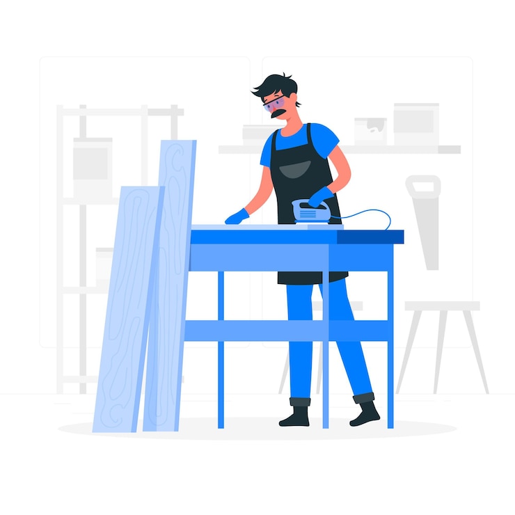 Gratis Vector schrijnwerker concept illustratie
