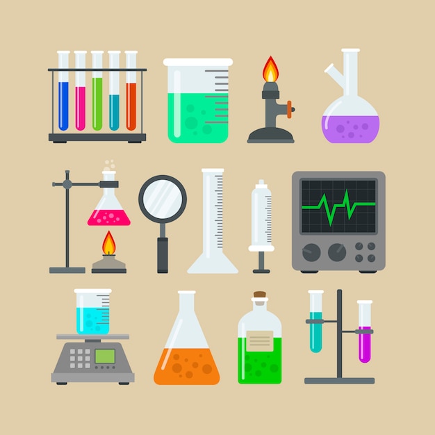 Gratis vector science lab elementen collectie