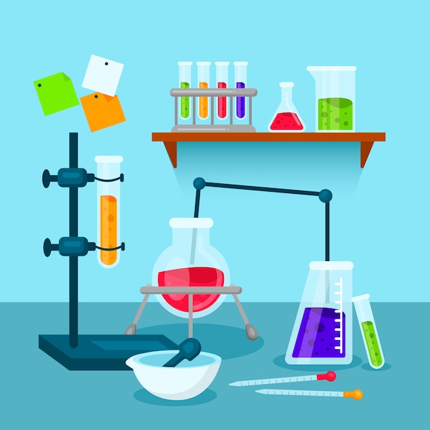 Gratis vector science lab-objecten collectie