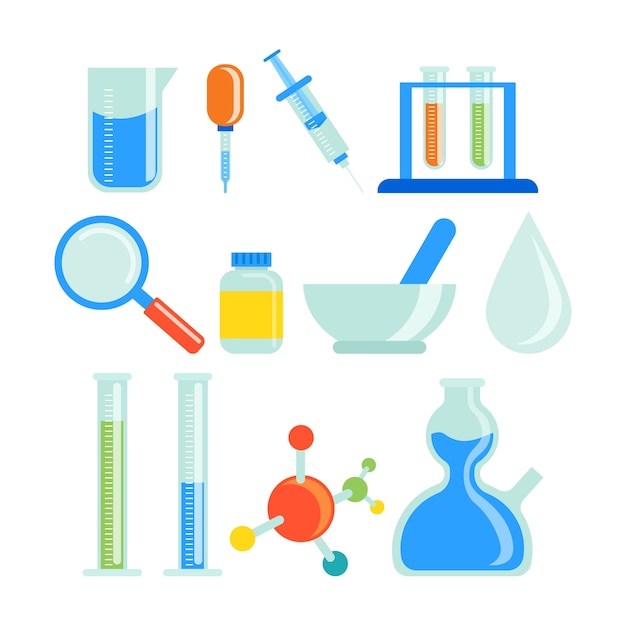 Gratis vector science lab-objecten