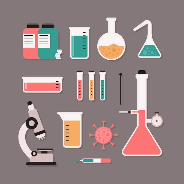 Gratis vector science lab-objecten