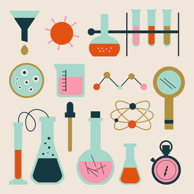 Gratis vector science lab-objecten