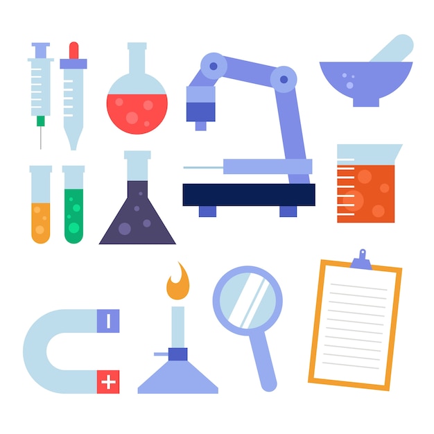 Gratis vector science lab-objectverzameling