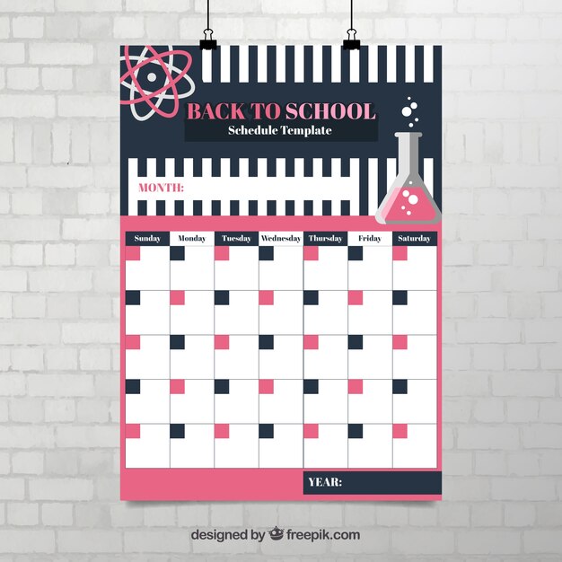 Gratis vector science schoolkalender