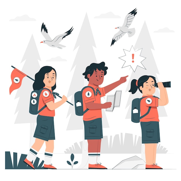 Scouts concept illustratie