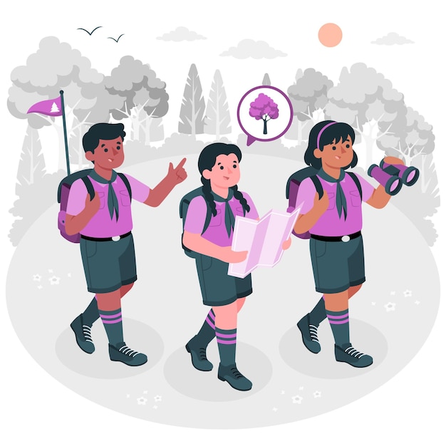 Scouts concept illustratie