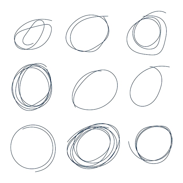 Gratis vector scribble circles set