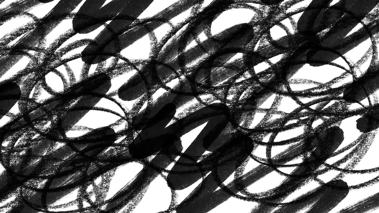 Gratis Vector scribbles achtergrond met de hand getekende lijn naadloos doodle patroon
