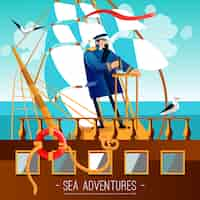 Gratis vector sea adventures cartoon illustratie