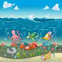 Gratis vector sealife achtergrond ontwerp